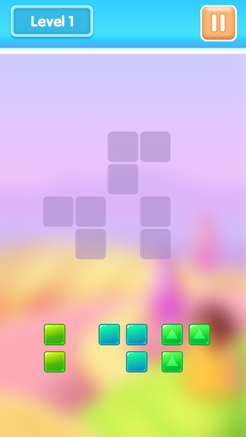 Candy Blocks Game Level Start Screenshot.