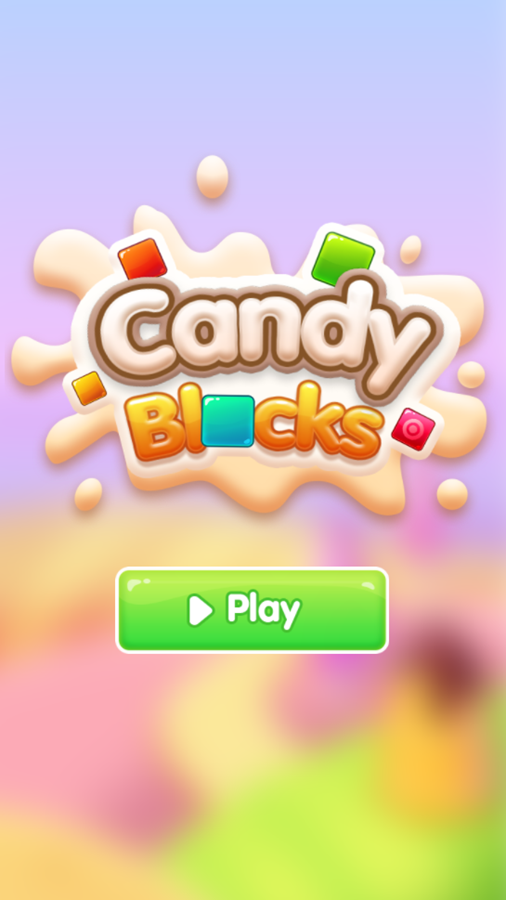 Candy Blocks Game Welcome Screen Screenshot.