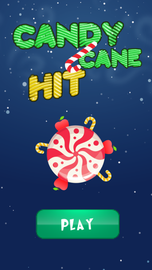 Candy Cane Hit Game Welcome Screen Screenshot.