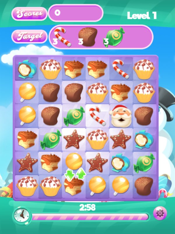 Candy Christmas Game Screenshot.