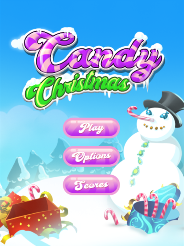Candy Christmas Game Welcome Screen Screenshot.