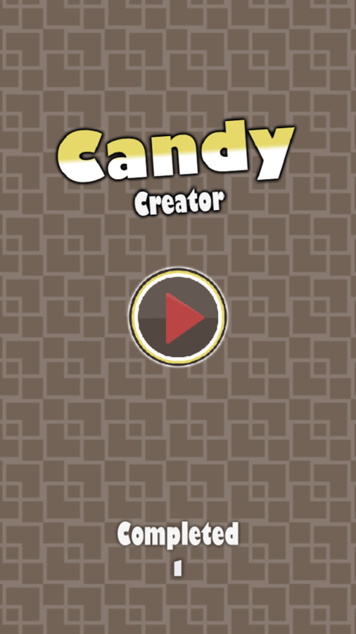 Candy Creator Game Welcome Screen Screenshot.