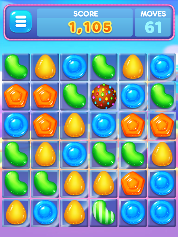 Candy Fiesta Game 5 in a row chocolate candy Screenshot.