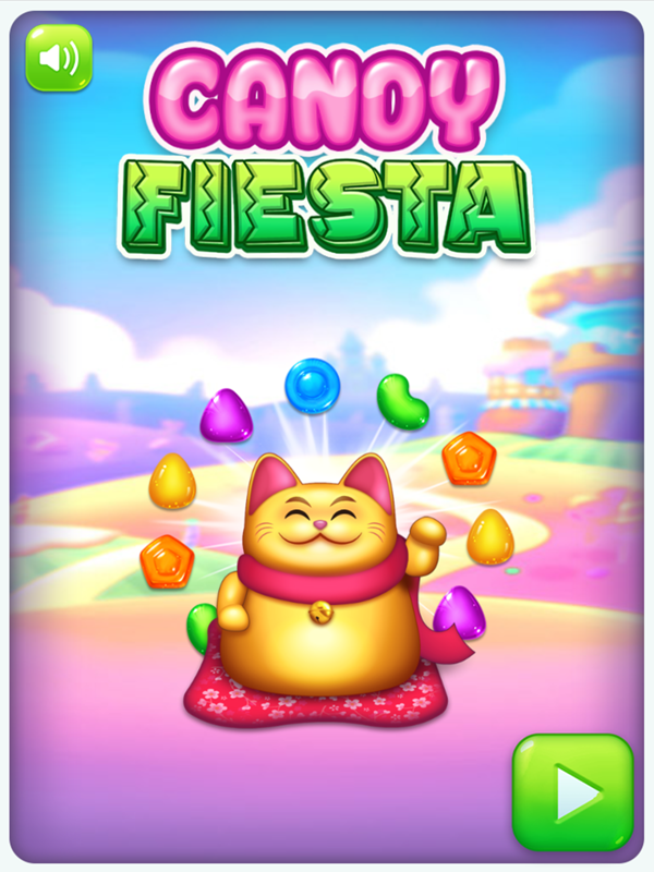 Candy Fiesta Game Welcome Screen Screenshot.