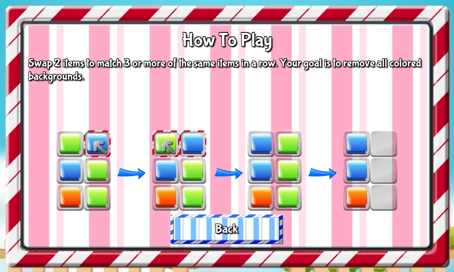 Candy House Game How To Play Screenshot.