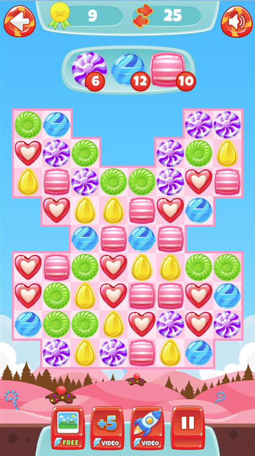 Candy Land Saga Game Screenshot.