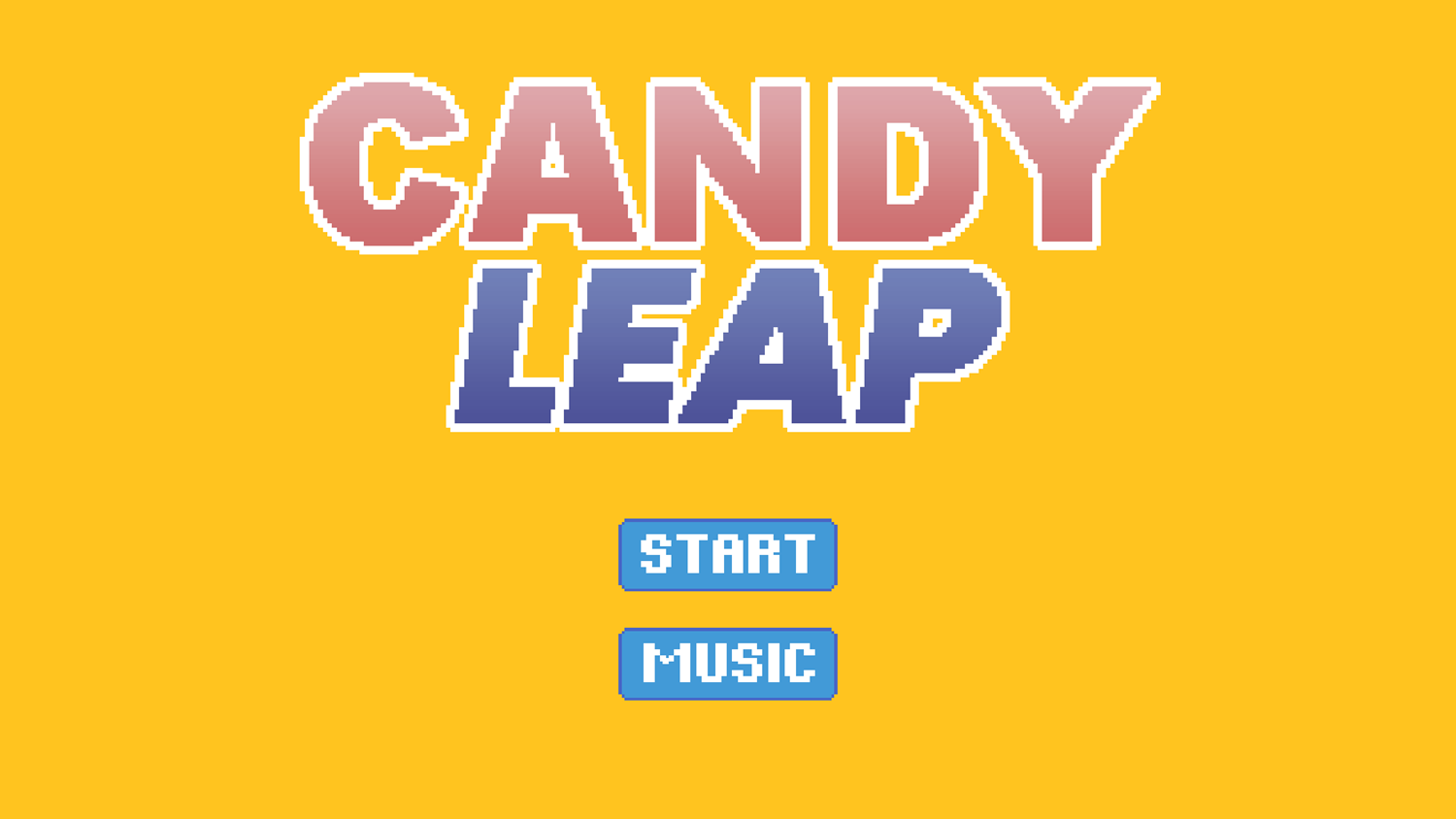 Candy Leap Game Welcome Screen Screenshot.