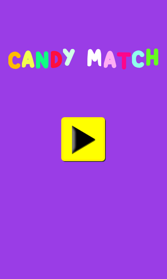 Candy Match Game Welcome Screen Screenshot.