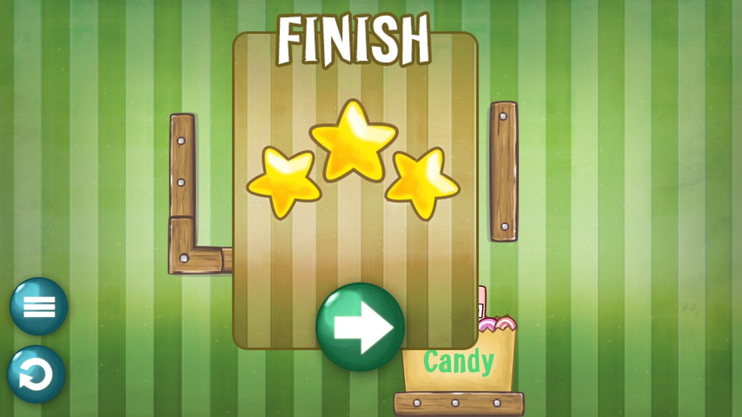 Candy Pig Game Level Finish Screenshot.