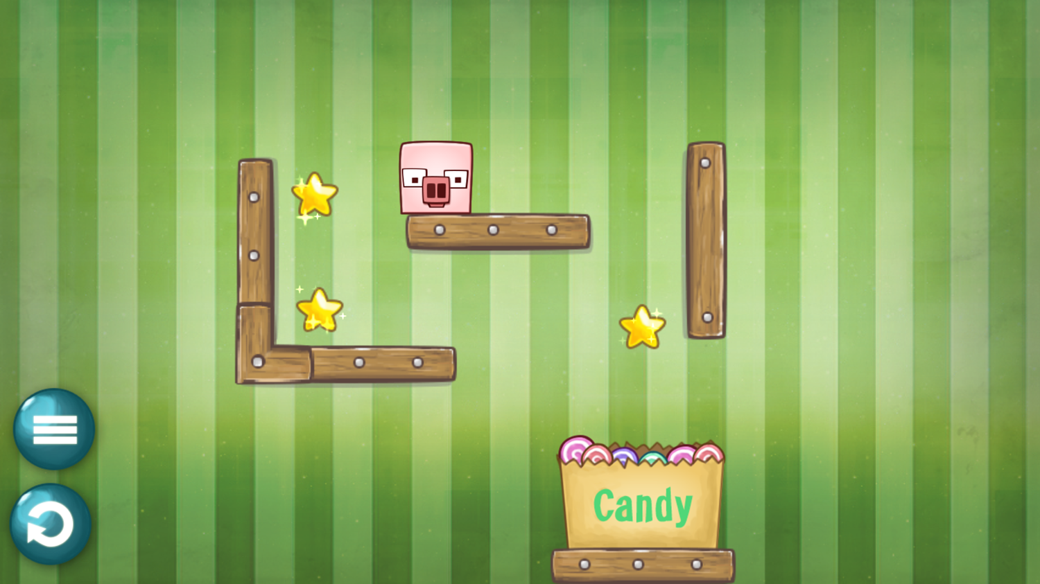 Candy Pig Game Level Start Screenshot.