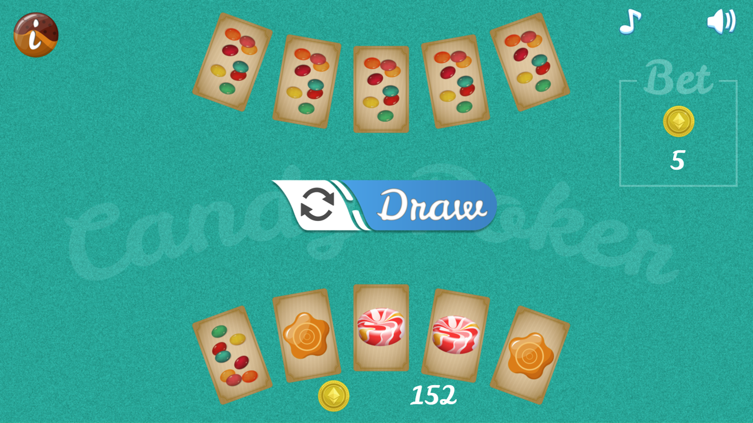 Candy Poker Draw Screenshot.