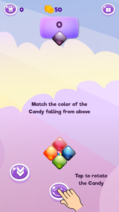 Candy Rotate Colors Game How To Play Screenshot.