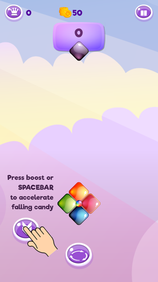 Candy Rotate Colors Game Instructions Screenshot.