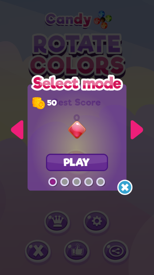 Candy Rotate Colors Game Select Mode Screenshot.