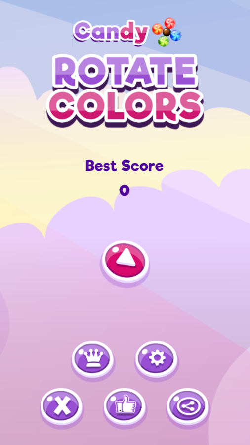 Candy Rotate Colors Game Welcome Screen Screenshot.