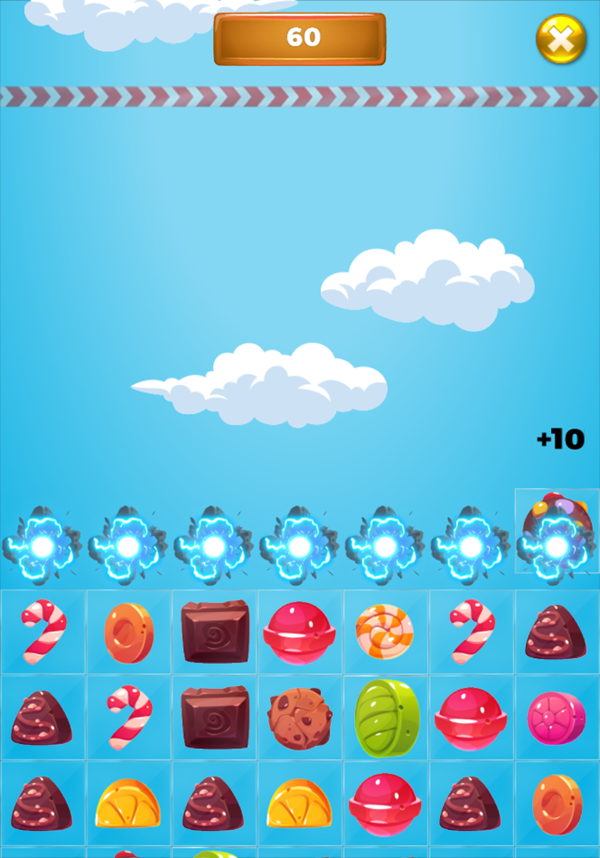 Candy Square Game Play Screenshot.