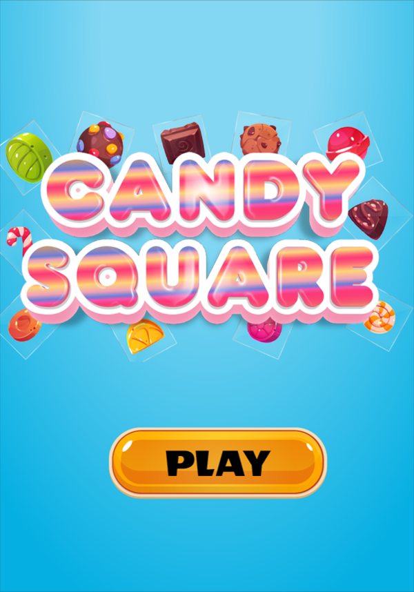 Candy Square Game Welcome Screen Screenshot.