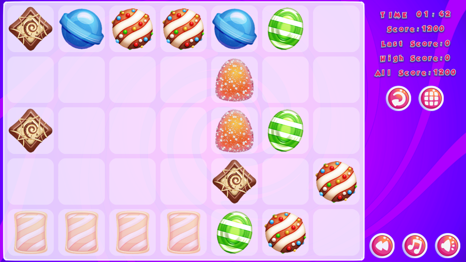 Candy Super Lines Game Play Screenshot.