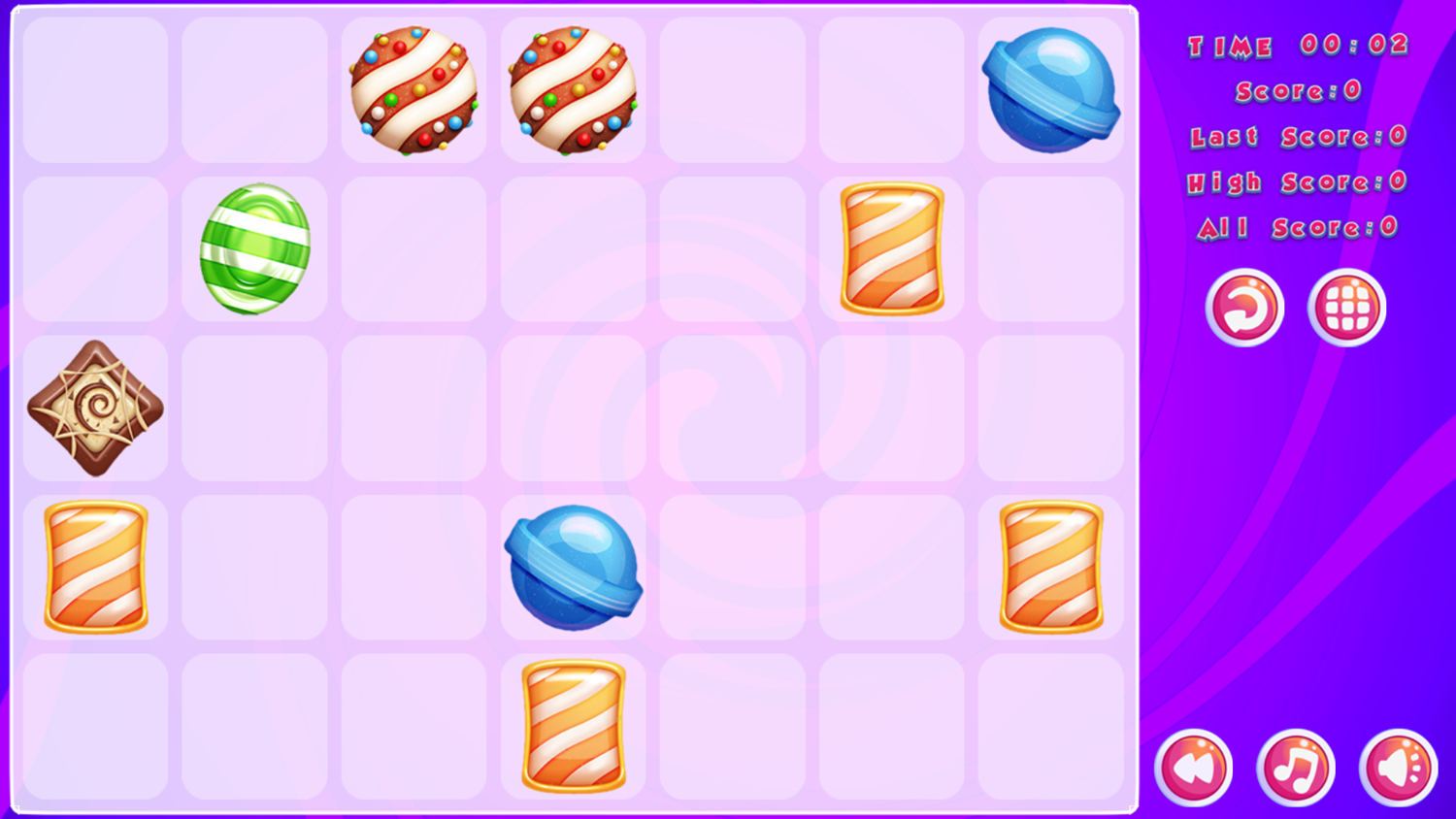 Candy Super Lines Game Start Screenshot.