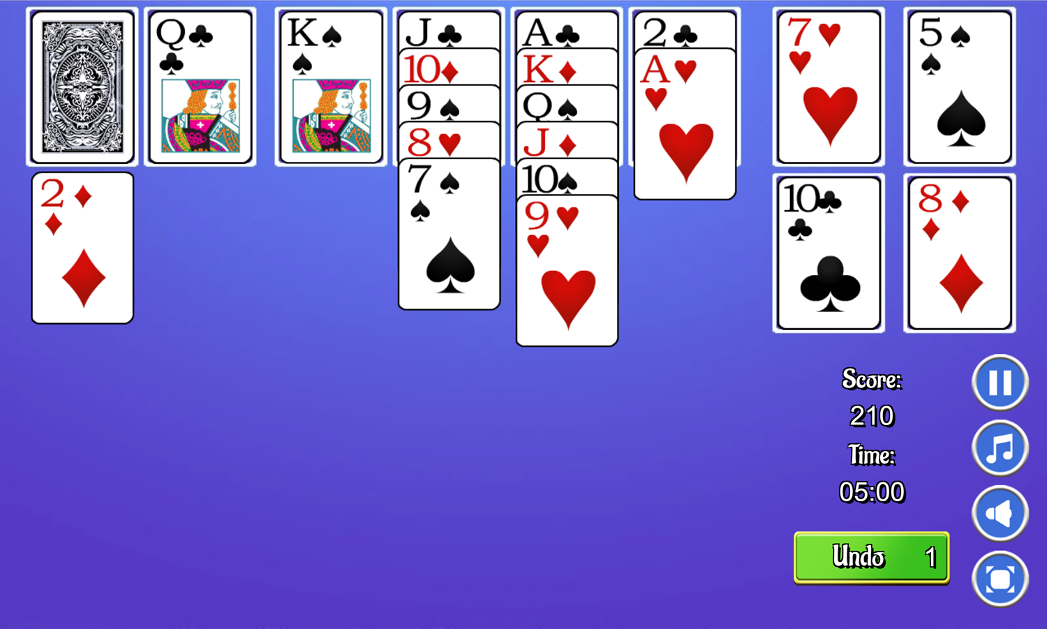 Canfield Solitaire Gameplay Screenshot.