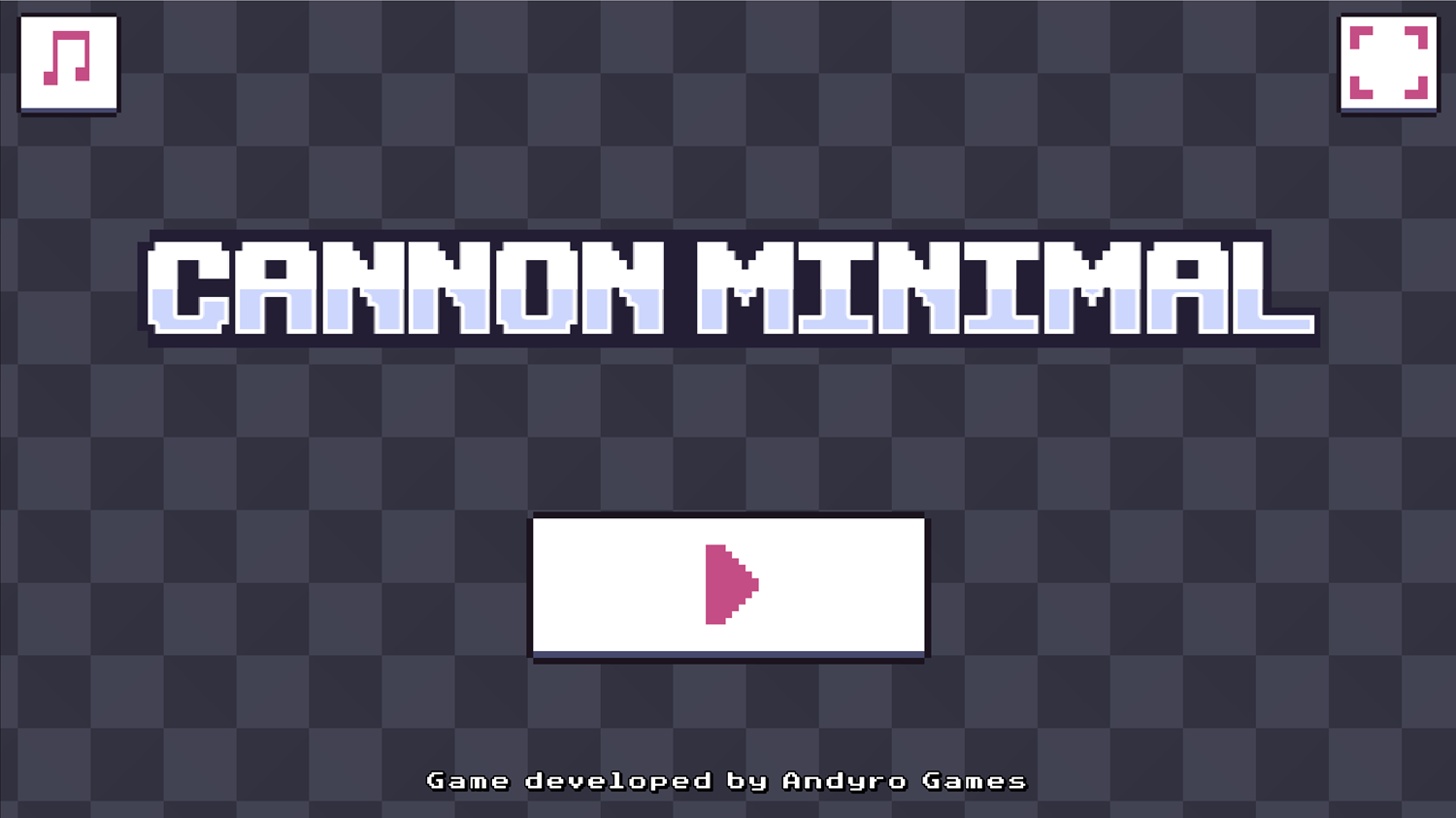 Cannon Minimal 3D Game Welcome Screen Screenshot.