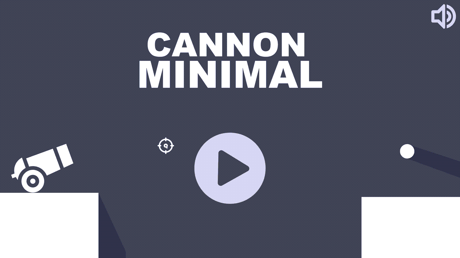 Cannon Minimal Game Welcome Screen Screenshot.