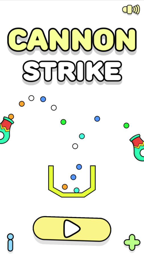 Cannon Strike Game Welcome Screen Screenshot.