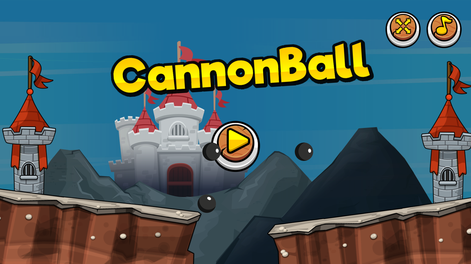 Cannonball Game Welcome Screen Screenshot.