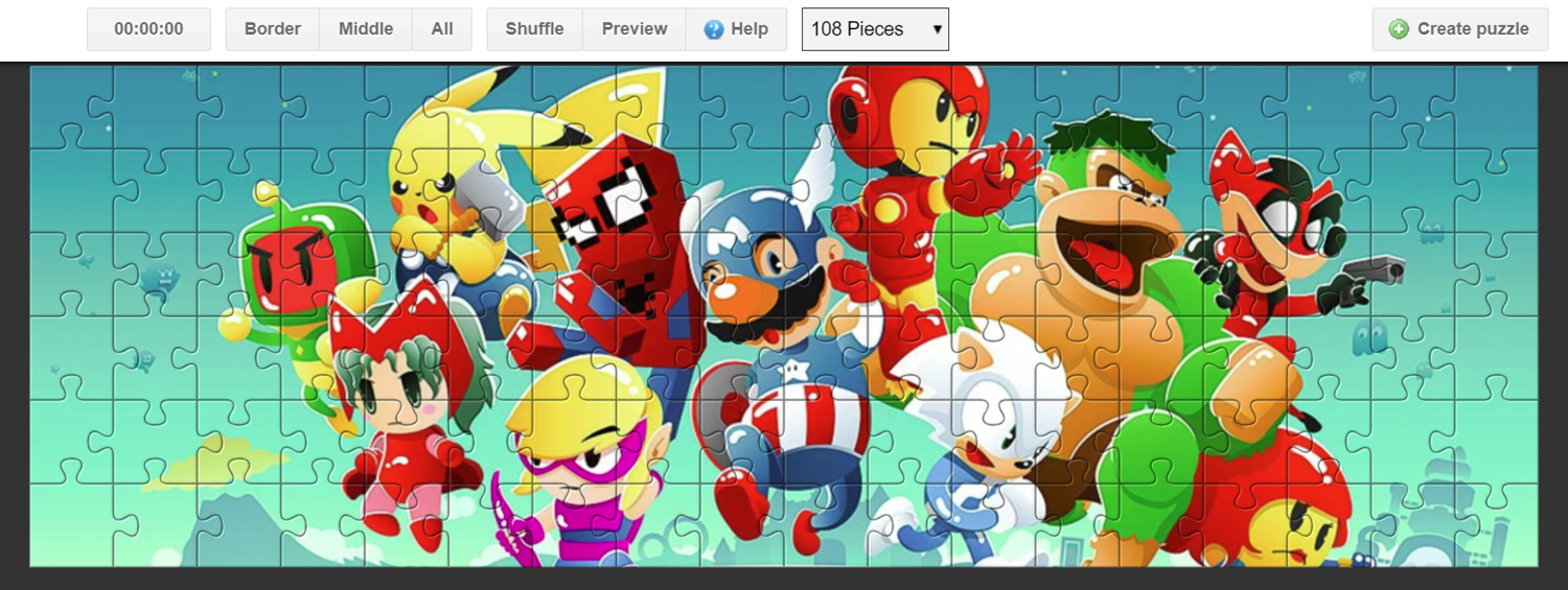 Canvas Puzzle Game Welcome Screen Screenshot.