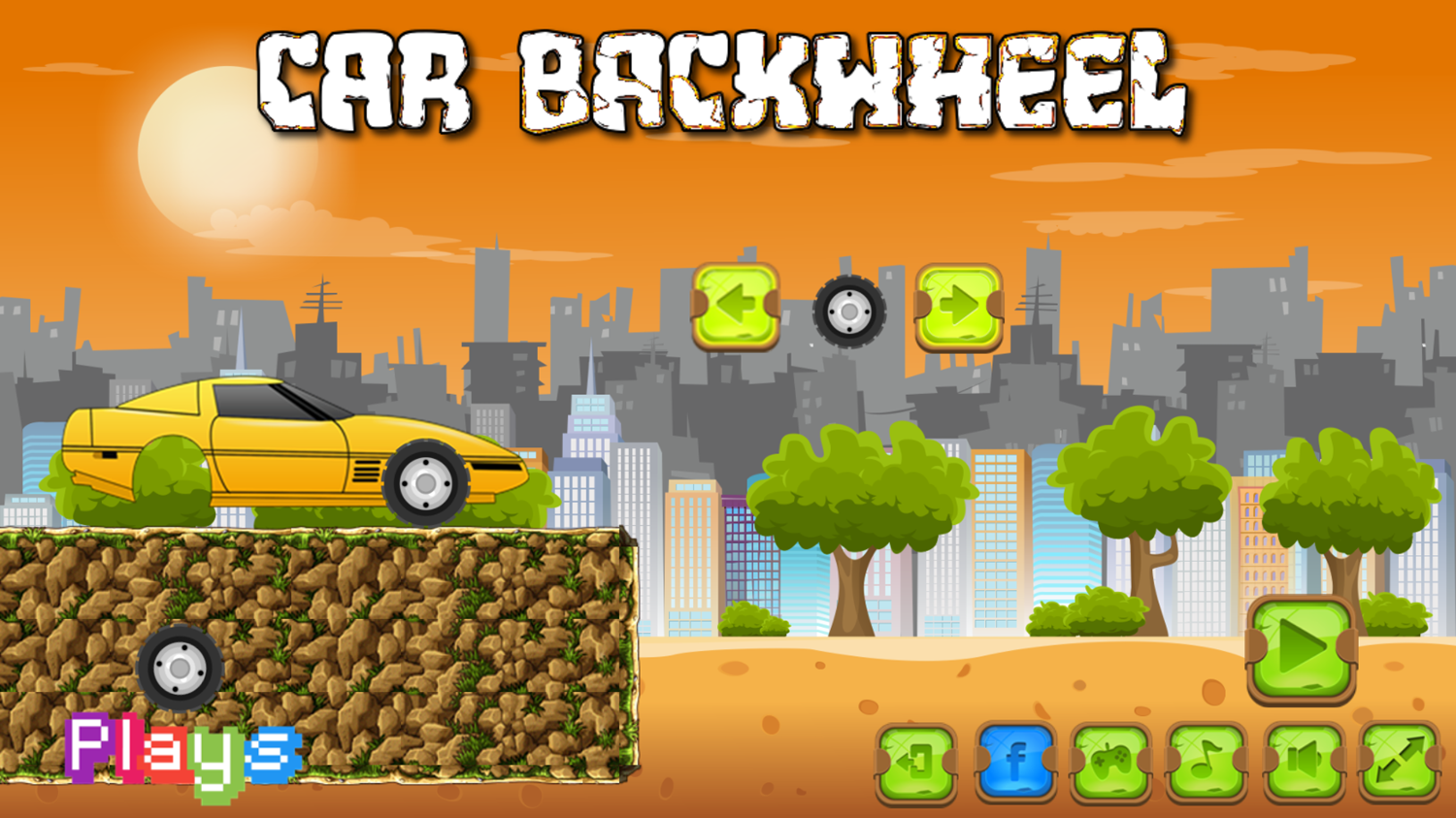 Car Backwheel Game Welcome Screen Screenshot.