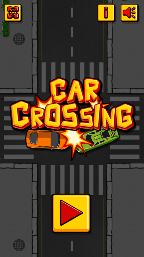 Car Crossing Game Welcome Screen Screenshot.