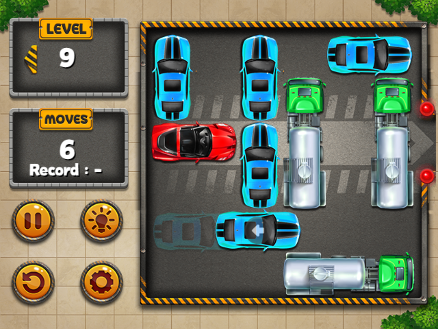 Car Park Puzzle Game Hints Screen Screenshot.