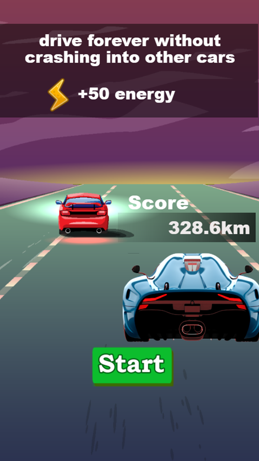 Car Racing Endless Game Score Screenshot.