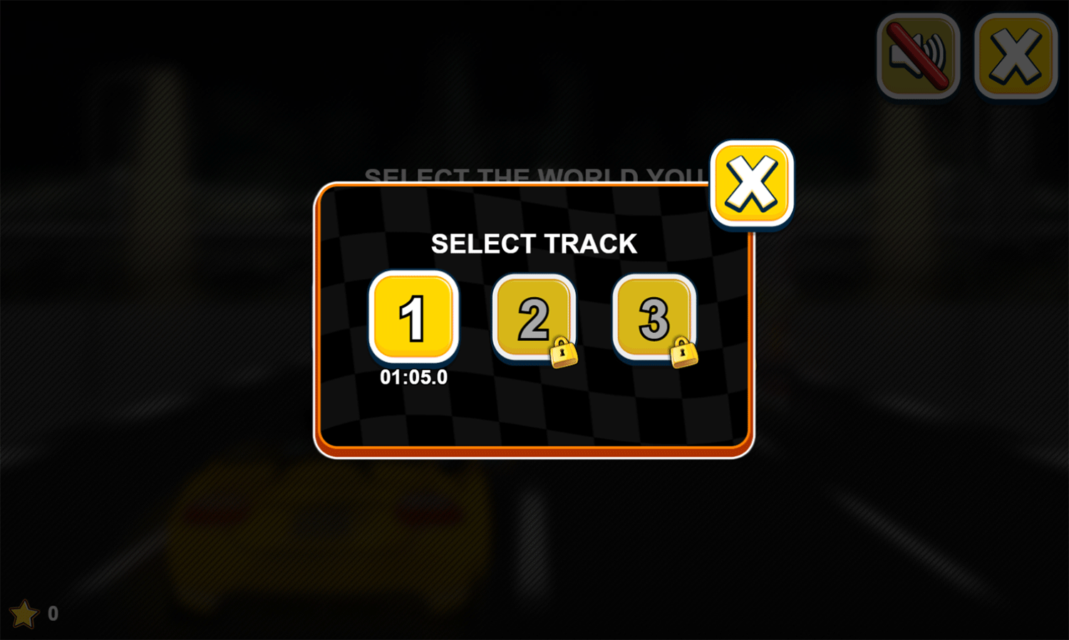 Car Rush Game Select Track Screenshot.