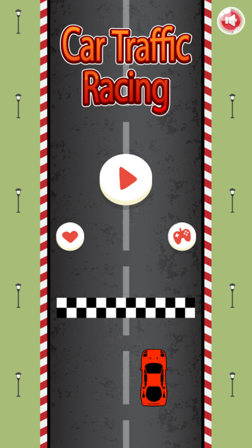 Car Traffic Racing Game Welcome Screen Screenshot.