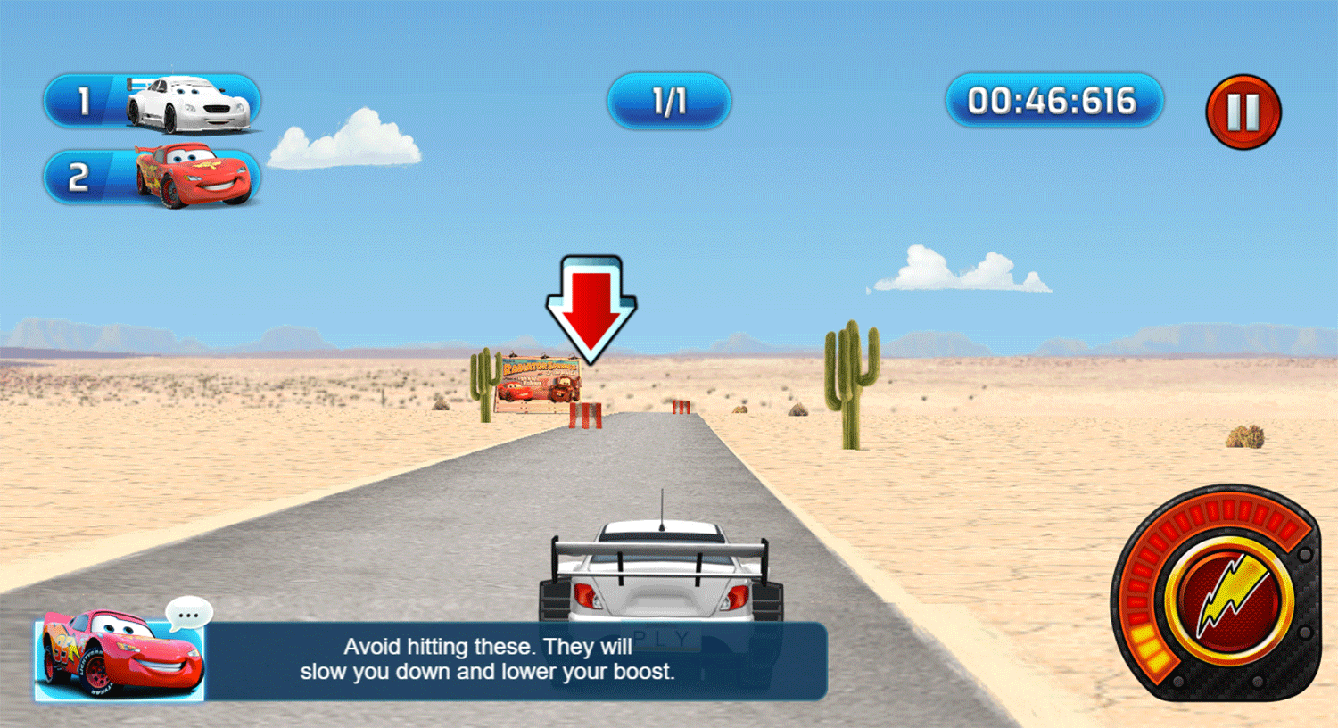 Cars Lightning Speed Game Extra Tips Screenshot.