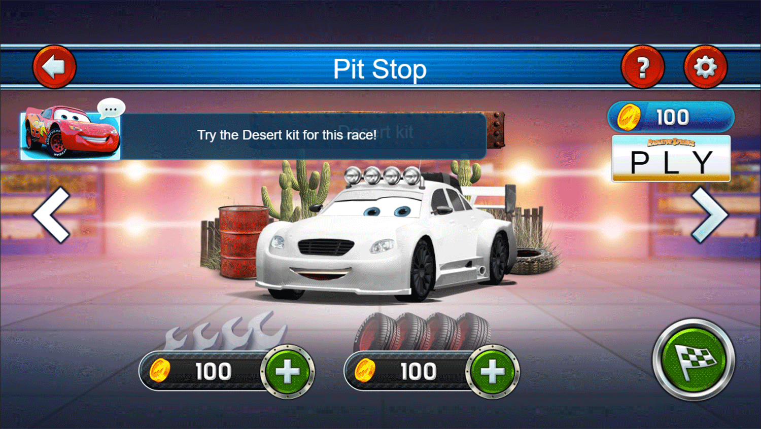 Cars Lightning Speed Game Pit Stop Screenshot.