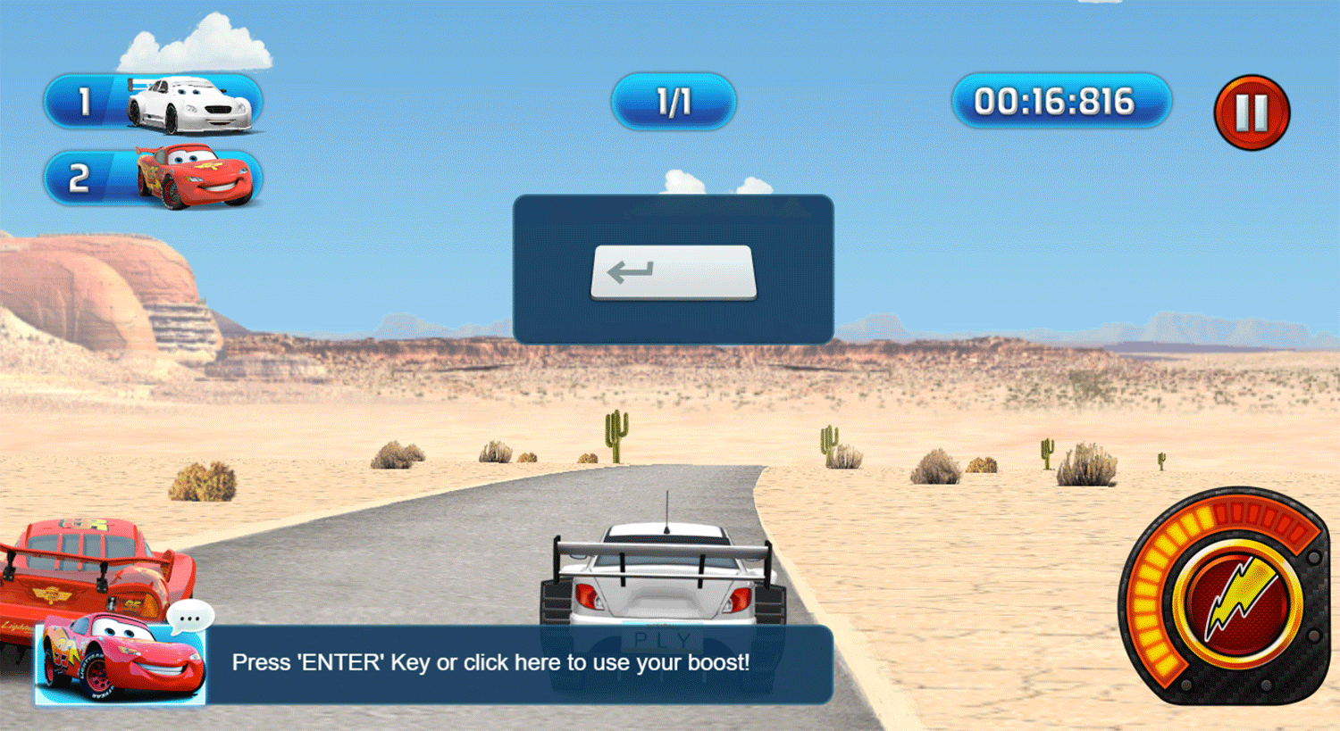 Cars Lightning Speed Game Play Tips Screenshot.