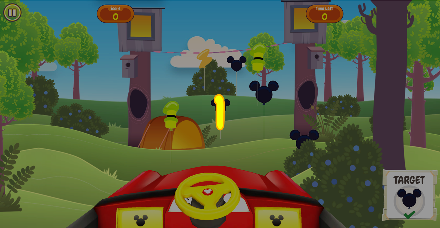Cart Blaster Balloons Shoot Minigame Screenshot.