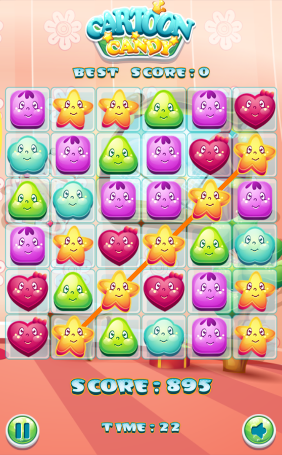 Cartoon Candy Game Play Screenshot.