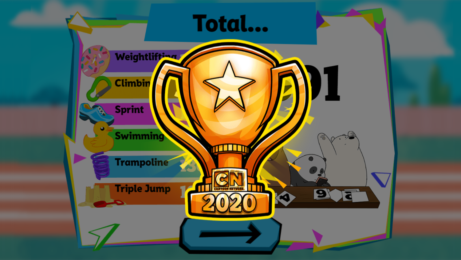 Cartoon Network Summer Games Game Result Screenshot.