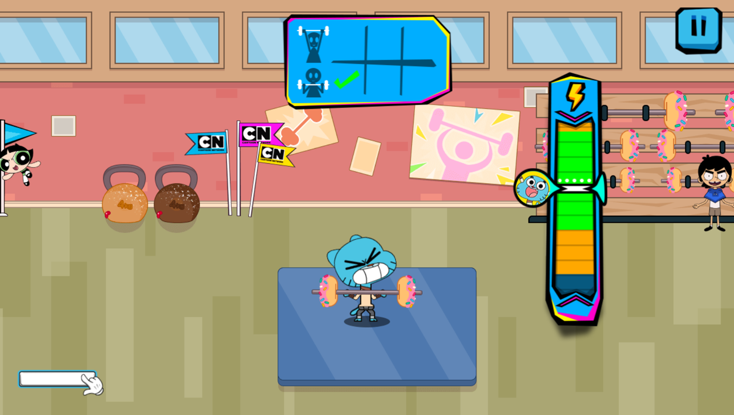 Cartoon Network Summer Games Game Weightlifting Gameplay Screenshot.
