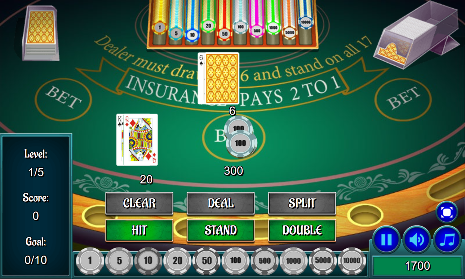 Casino Blackjack Game Stand Screenshot.