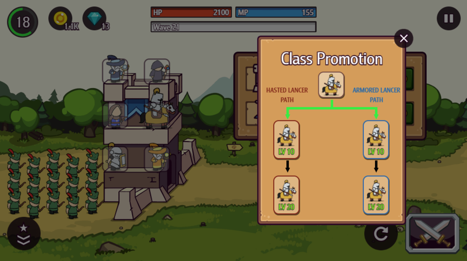 Castle Defender Saga Game Class Promotion Screenshot.