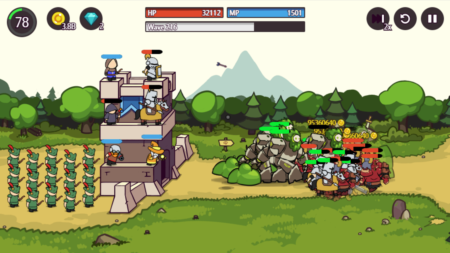 Castle Defender Saga Game Earth Golem Screenshot.