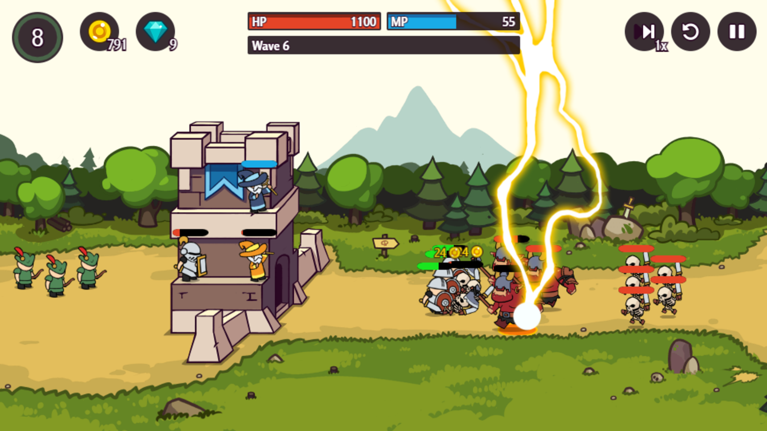 Castle Defender Saga Game Play Screenshot.