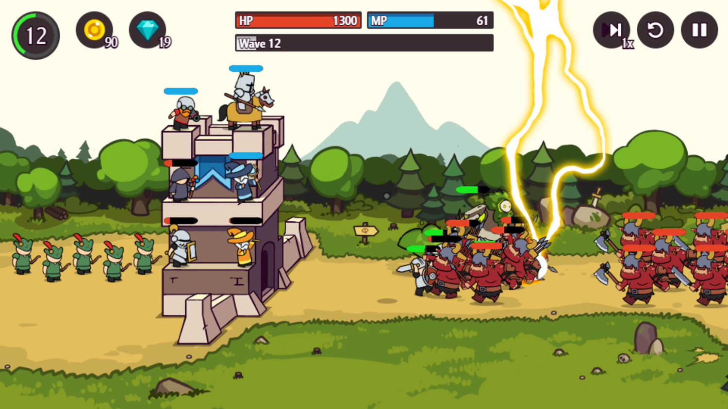 Castle Defender Saga Game Progress Screenshot.