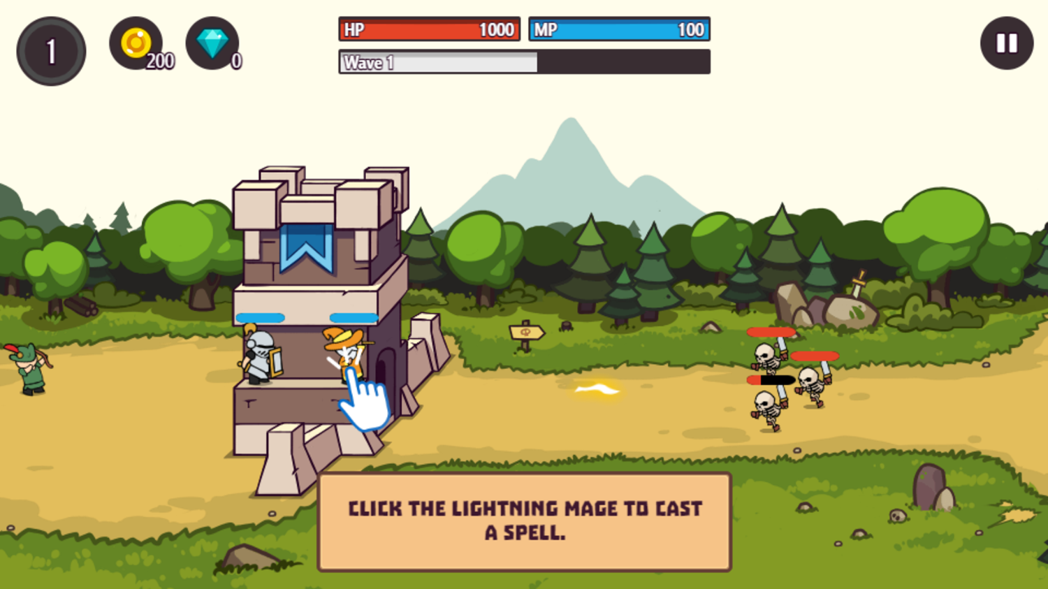 Castle Defender Saga Game How To Cast Spell Screenshot.