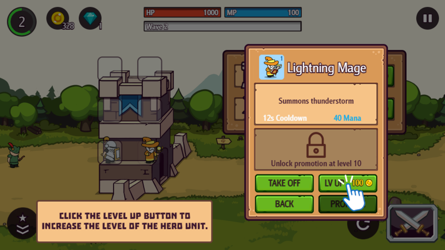 Castle Defender Saga Game Increase Levels Units Screenshot.