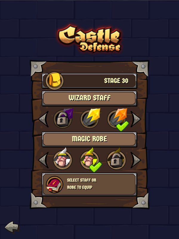 Castle Defense Game Inventory Screenshot.